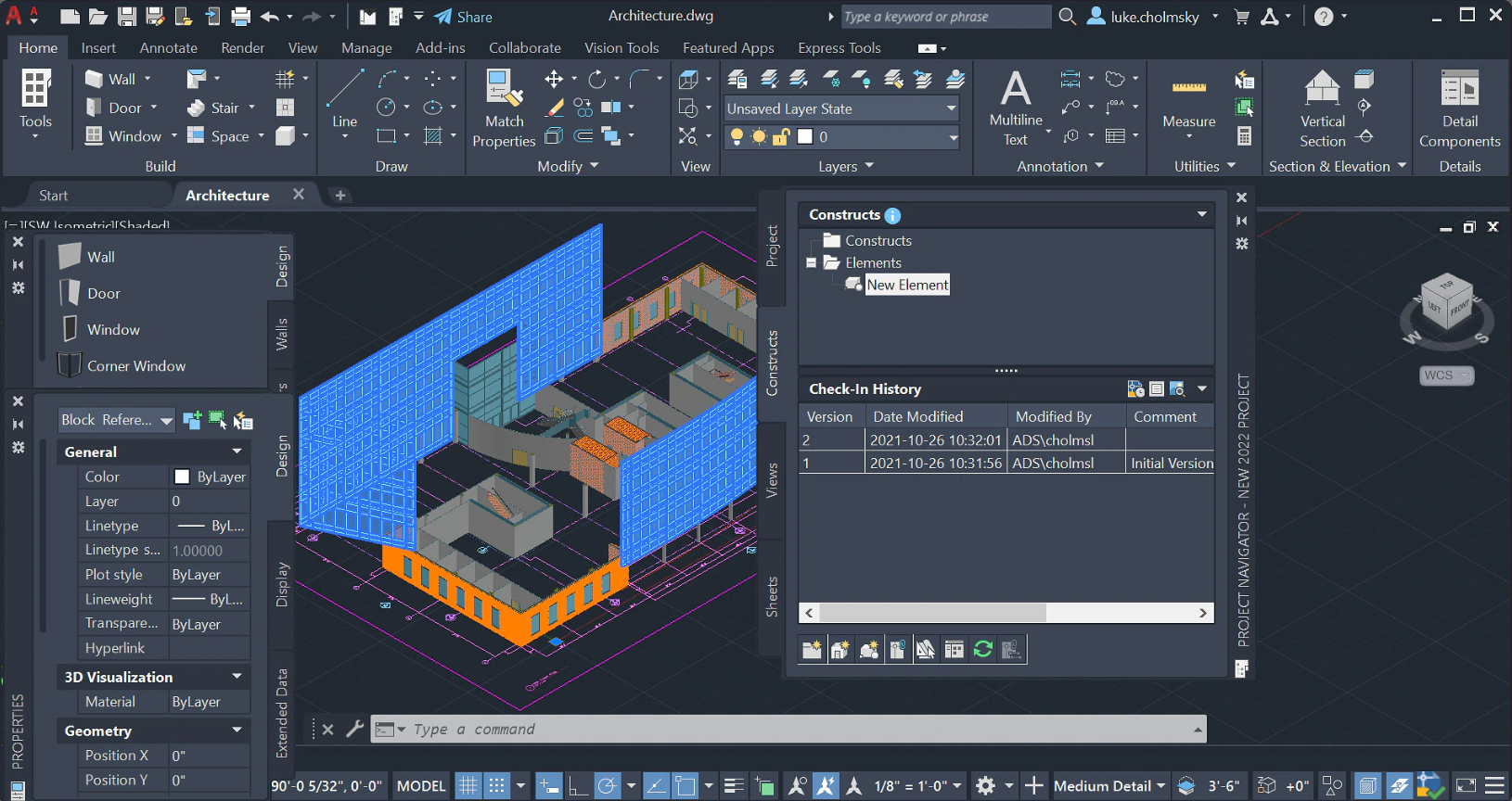 Autodesk AutoCAD Architecture screen interfejsu