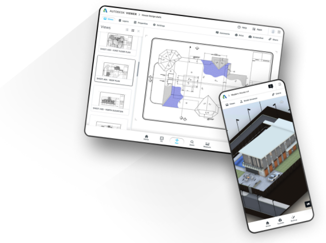 Autodesk Viewer na tablecie i telefonie